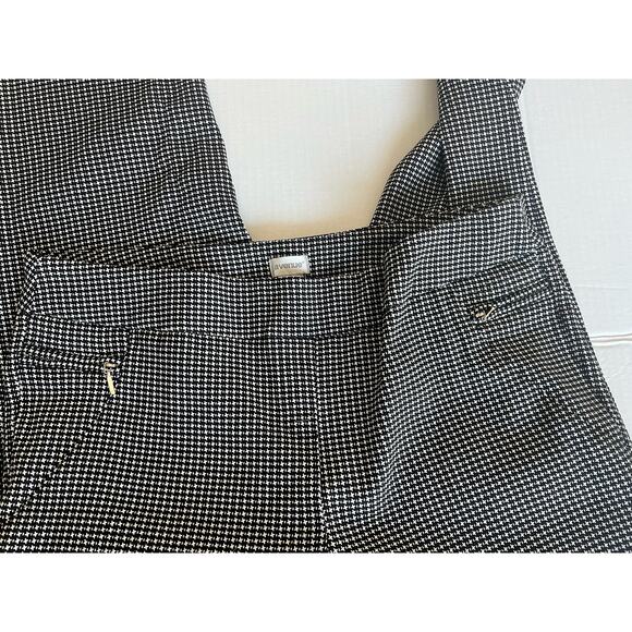 Avenue Black White Diamond Straight Leg Front Pockets Pull On Stretch Pants 16 - Picture 3 of 7